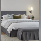 Egerton Box-Pleat Ottoman Storage Bed, Charcoal Brushed Fabric