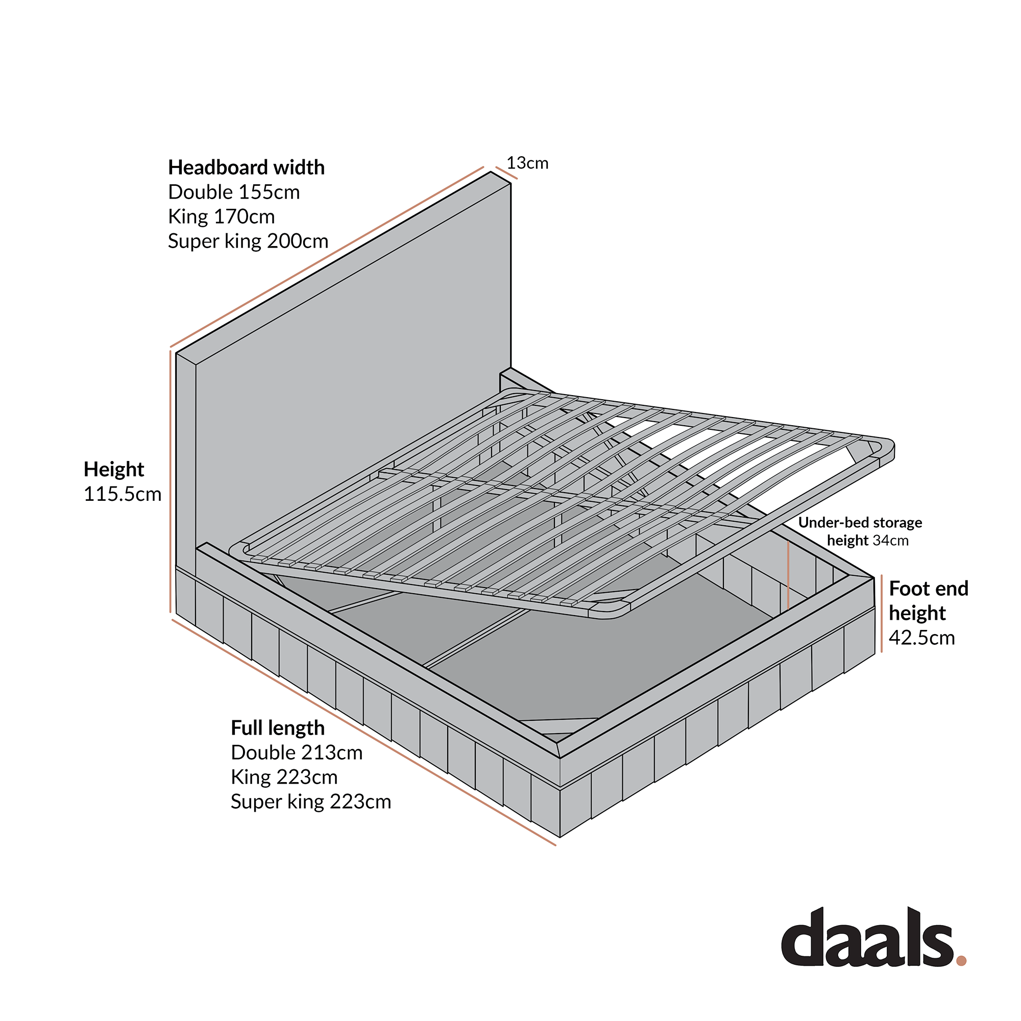Egerton Box-Pleat Ottoman Storage Bed, Blue Striped Linen