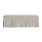 Egerton Box-Pleat Storage Bench, Oatmeal Brushed Fabric