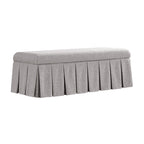 Egerton Box-Pleat Storage Bench, Stone Brushed Fabric