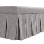 Egerton Box-Pleat Storage Bench, Stone Brushed Fabric