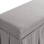 Egerton Box-Pleat Storage Bench, Stone Brushed Fabric