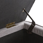 Egerton Box-Pleat Storage Bench, Stone Brushed Fabric