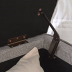 Egerton Box-Pleat Storage Bench, Stone Brushed Fabric