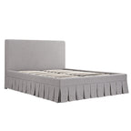 Egerton Box-Pleat Ottoman Storage Bed, Stone Brushed Fabric